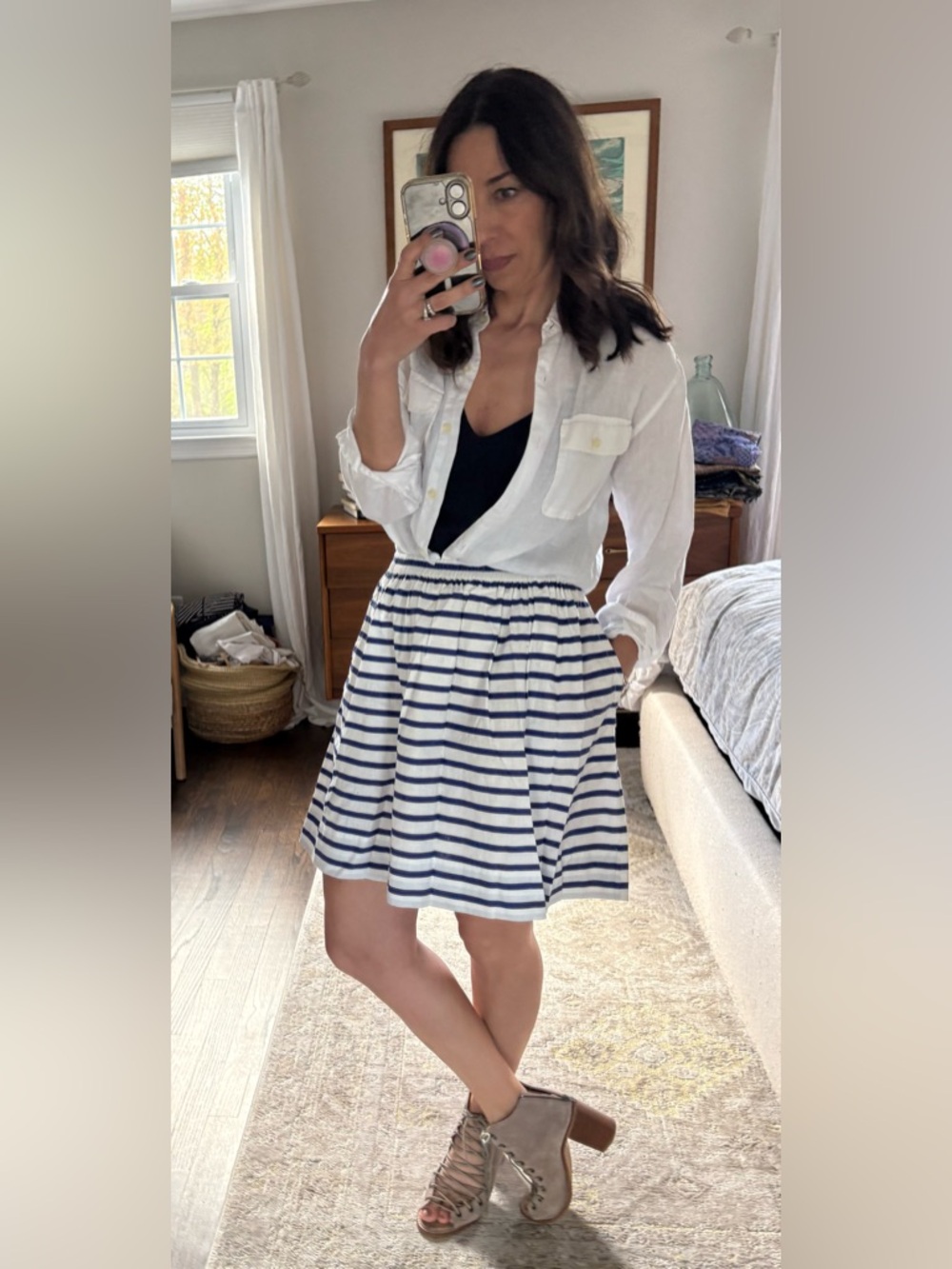 J. Crew Nautical Striped Skirt